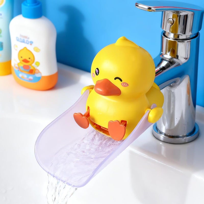 SKYROKU Duck-Tastic Faucet Extender for Toddlers – Kicking Legs Fun! Splash-Proof & Easy Install Sink Extender for Kids - Image 1